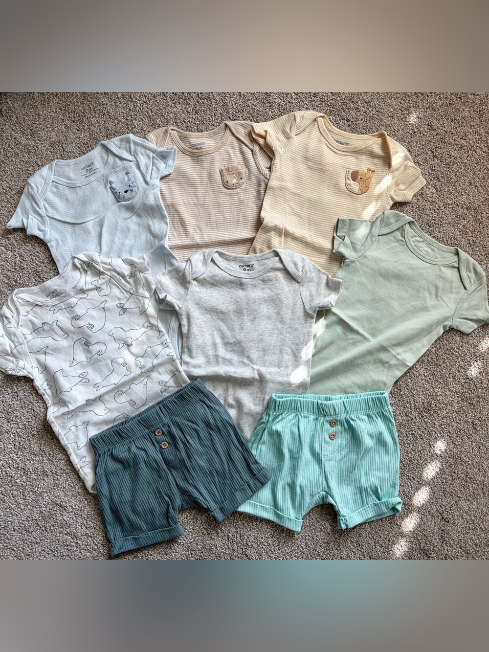 Carter's Baby Bodysuit Set of 6 - 2 shorts